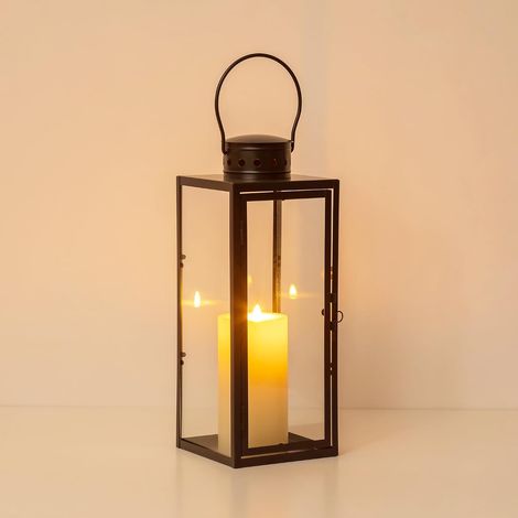 Lanterne décorative pour l'extérieur - Résistant aux intempéries : 35 cm - Lanterne d'extérieur comme balcon, jardin, décoration funéraire, cimetière, bougeoir moderne - Décoration de table (1/5)