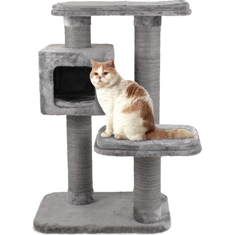 K & F Large gatto raschietto 97 x 76 x 127 cm grigio