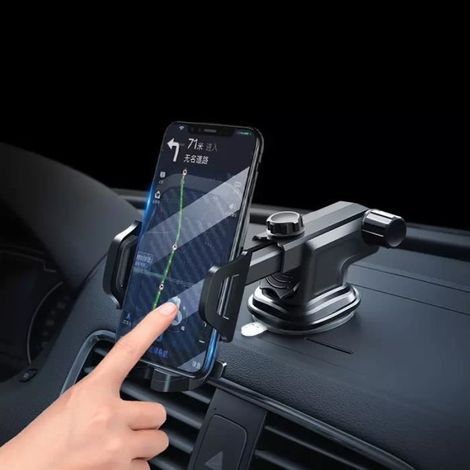 support téléphone voiture ventouse Universel GPS- Réglable 360 degrés, Pour Smartphone iPhone Xs-XR Samsung s10 s9 Huawei P30 P20lite Xia (1/4)