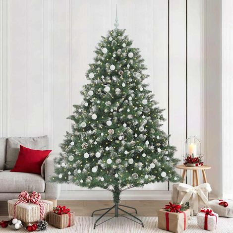 Künstlicher Weihnachtsbaum mit 300 LEDs mit Ständer Grün 240 cm