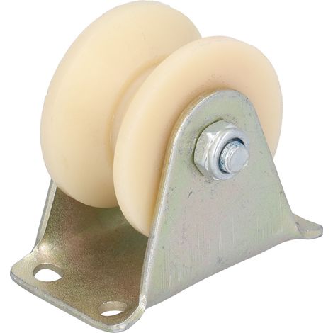 Roulette rigide robuste à gorge en V de 50 mm avec support de 2,5 mm pour équipements de levage (1/5)