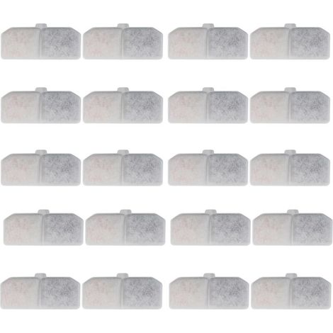 Replacement Filters for Cat and Dog Water Fountains, Pack of 20 Cat Water Fountain Filters, Activated Carbon Cat Filters, Pet Water Dispenser Filters, 10.5x4.5cm (1/5)