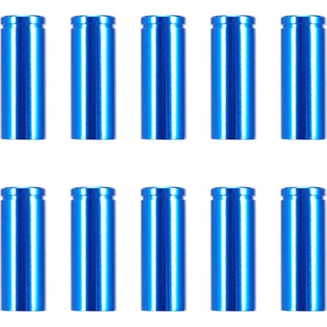 Convient pour 10 embouts de câble de vélo, pièces de sertissage d'extrémité de câble de frein de vélo, alliage d'aluminium coloré, 4 mm bleu. (1/5)