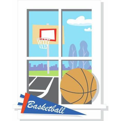 BASKETBALL - Stickers repositionnables terrain de basketball 102x69 (1/2)
