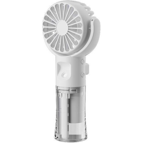 Ventilateur brumisateur portable, rechargeable, à 4 vitesses, pour voyage et extérieur (Blanc) (1/5)