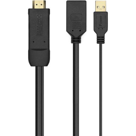 Cable Conversor Aisens A122-0642/ Displayport Macho - HDMI Macho - Displayport Hembra - USB Macho/ 10m + 10m/ Negro (1/4)