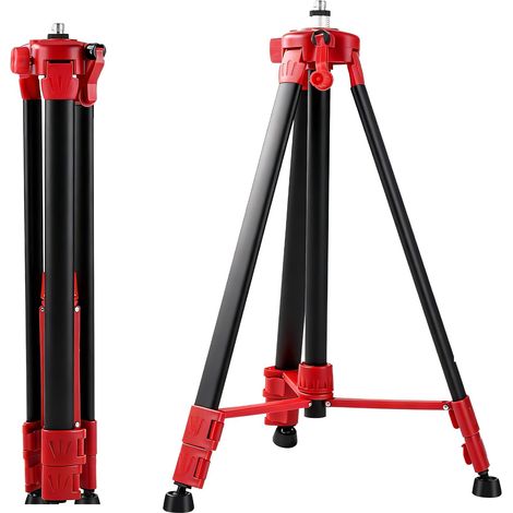 Trepied Télescopique Chantier 150cm pour Niveau Laser, Filetage 5/8" à 1/4" (1/5)