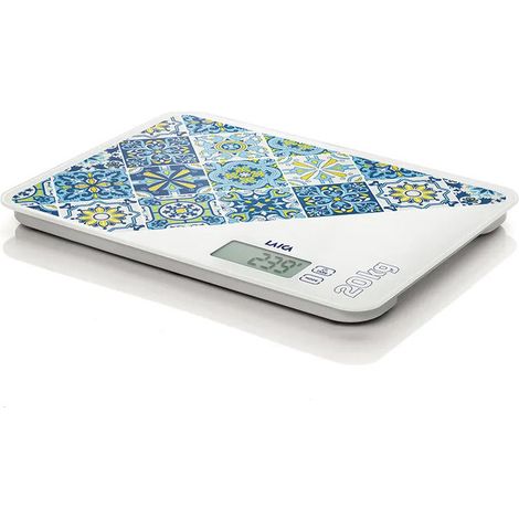 Laica KS5021N Bilancia Da Cucina Elettronica Maiolica Beige - Vetro Temperato - Display LCD - Funzione Tara - 5 Kg / 1 G