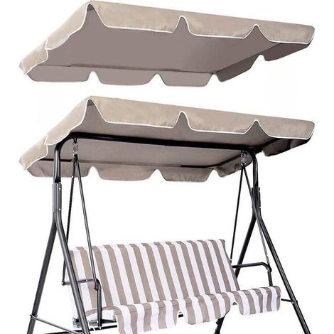 Toit De Balancelle De Jardin, Toit De Rechange Pour Balancelle De Jardin Terrasse Ou Patio 3 Places, Housse De Remplacement Extérieure, Imperméable Et Anti-UV (Beige,19512515cm) (1/5)