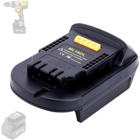 Adaptateur de batterie compatible avec les outils Dewalt 20v, conversion compatible avec les batteries Mil-Waukee 18v, batterie 20v remplaçable (1/4)