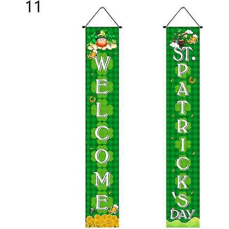 1 Paire D'ornements Suspendus Accrocheurs En Polyester Vert, Large Utilisation, Panneau De Porche Lutin Irlandais, Fournitures Domestiques Q (1/5)