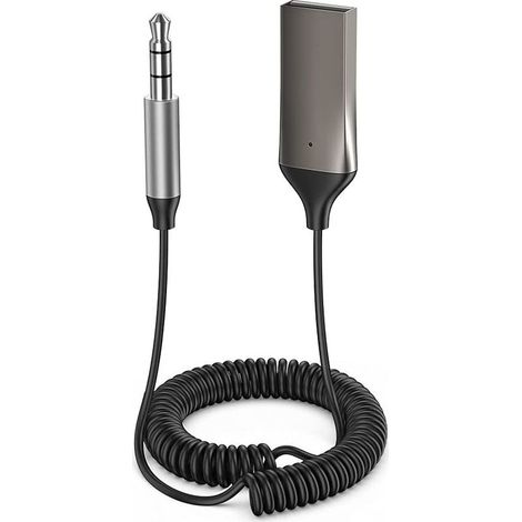 Bluetooth-AUX-Adapter – Kabelloser Bluetooth-5.0-Audioempfänger – Für Autoradios und Heimlautsprecher – 3,5-mm-Klinkenstecker – USB-Stromversorgung – 1 Stück (1/5)