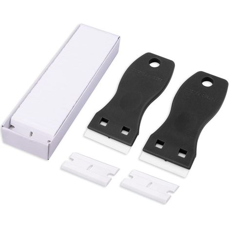 Schaber 100 Kunststoffklingen Aufkleber Klebereste Entferner Schwarz (1/5)