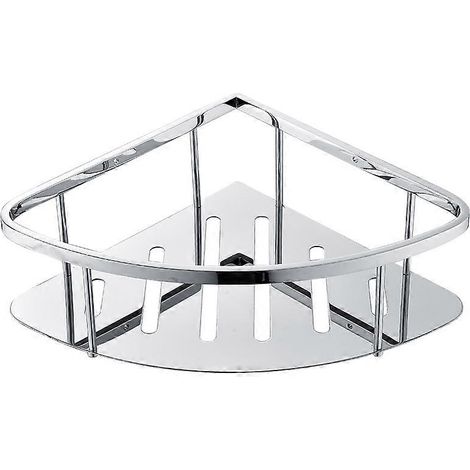 Étagère murale triangulaire pour salle de bain, étagère flottante, panier de douche, porte-shampoing, étagère de rangement pour condiments de cuisine, couleur nickel 1 (1/5)