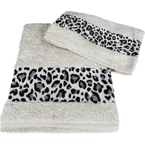 LOT DE SERVIETTES macula léopard beige (1/5)