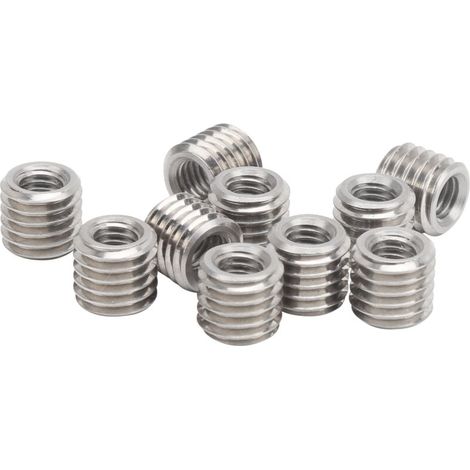 Conectores roscados macho-hembra de acero inoxidable – Paquete de 10 tuercas reductoras para fijación de herramientas de reparación