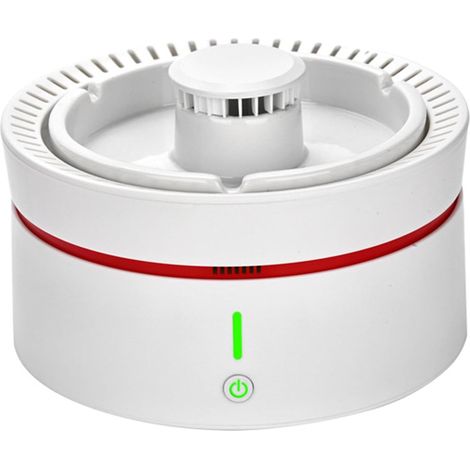 Cendrier purificateur d'air 2 en 1, cendrier multifonctionnel sans fumée avec filtre, cendrier intelligent rechargeable par USB sans fumée, cendriers pour cigarettes pour la maison, l'intérieur white