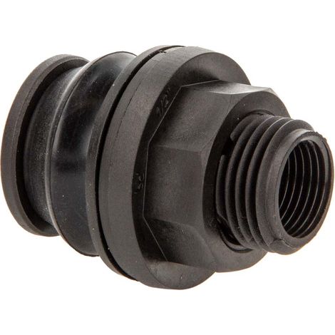tecuro PUSH-IN Universal Behälterverschraubung 1/2 Zoll AG x 3/8 Zoll IG - DN 13, Tankdurchführung, PP/EPDM