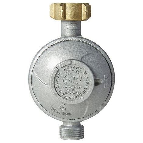 Détendeur butane 28 mbar - Rousseau - Débit 1,3 kg/h - Limiteur de débit incorporé - Pour bouteilles butane robinet 21,7