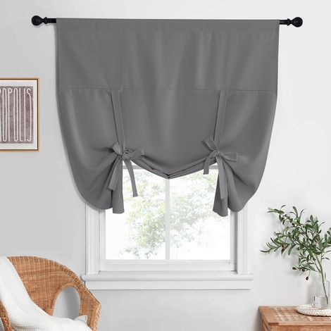 Rideau occultant écoénergétique pour fenêtre de Cuisine, Salon avec Passe-Tringle, Gris, 132,1 cm de Large x 160 cm de Long (1 Panneau) (1/5)