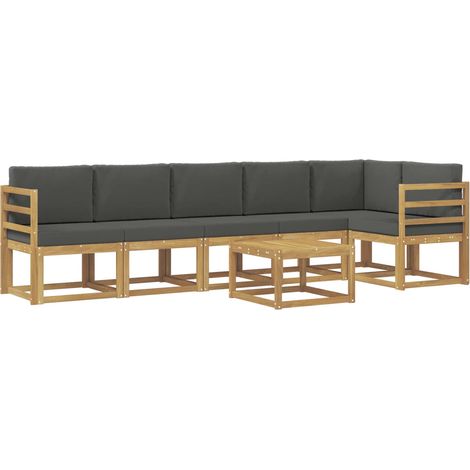 Conjunto de sofás de exterior 7 uds. Blanco y Antracita vidaXL (1/5)