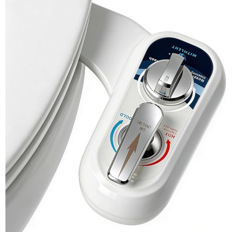 Toilette Japonaise Gauche - eau chaude Bidet Toilette WC non électrique pour toilette avec accessoire de toilette bidet à double buses,Nettoyage avant (1/5)