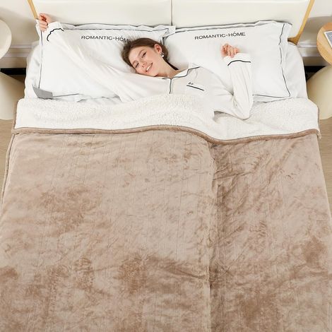 Couverture Chauffante 200x150cm, Couette Chauffante Beige (1/5)