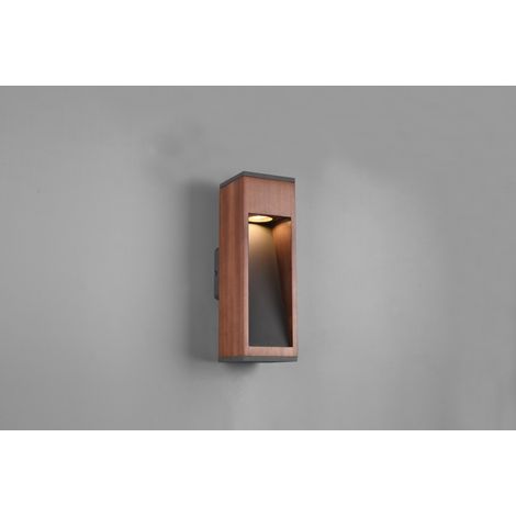 Aplique de Exterior Rectangular Canning GU10 Madera Natural IP54 Trio Lighting (1/2)