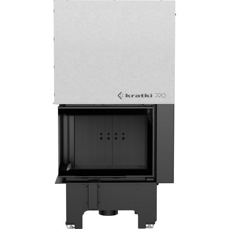 Kamineinsatz aus Stahl KRATKI VNL 610/430 9 kW Ø 200 mit Schiebetür schwarz Verkleidung (1/5)