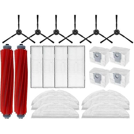 Pièces détachées pour S7 Max Ultra Q100TSC : rouleau principal, brosse latérale, filtre HEPA, lingette, sac à poussière et accessoires. (1/5)