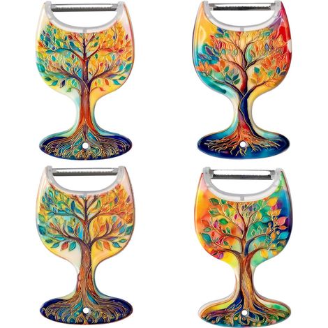 Lot de 4 éplucheurs en forme de verre arbre de vie 12 cm (1/5)
