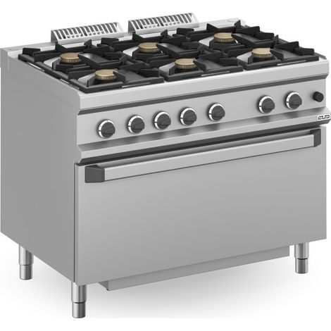 Fourneau à gaz - 6 feux - 6x7 kW - Avec four à gaz - Arilex