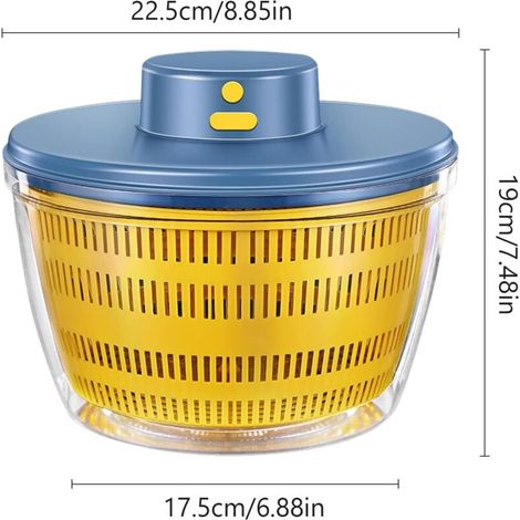 Centrifuga per insalata automatica senza fili USB da 4000 ml, essiccatore automatico per frutta e verdura, ciotola da portata, asciugatura rapida, utensile da cucina in un colore di tendenza (1/4)