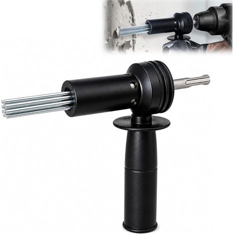 Dérouilleur d'aiguilles, acier allié, embout scaler avec tige SDS et 18 aiguilles en acier électrique, embout marteau pour l'élimination de la rouille, préparation, nettoyage du béton, maçonnerie (1/5)