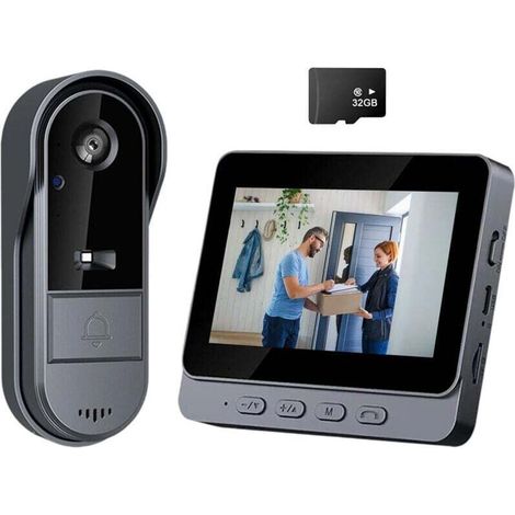 Interphone vidéo extérieur étanche - Communication bidirectionnelle - Vision nocturne infrarouge - Installation sans fil facile - Protection toutes conditions (1/4)