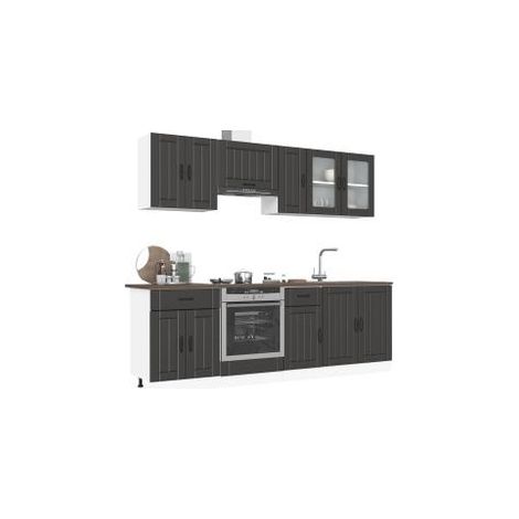 Ensemble d'armoires de cuisine 8 pcs Kalmar bois d'ingénierie (1/5)