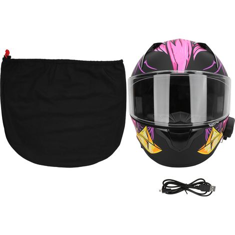 Casque intégral Bluetooth intelligent double visière mains libres homologué DOT pour motards XXL (1/5)