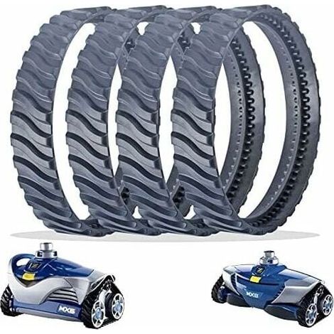 4 Chenilles de Remplacement Noir Nettoyeur Piscine Pneu Piste Roue R0526100 Compatible avec Zodiac Baracuda MX6/MX8 Nettoyage de Piscine Creusée (1/5)