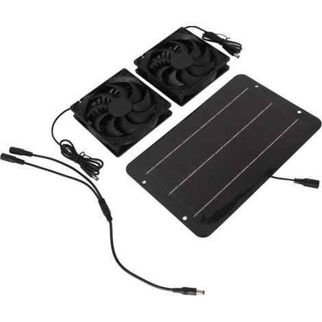 Kit ventilatore portatile impermeabile a energia solare Eosnow da 10W 12V per pollaio, serra, cuccia, capanno, aspirazione, raffreddamento, ventilazione (1/3)