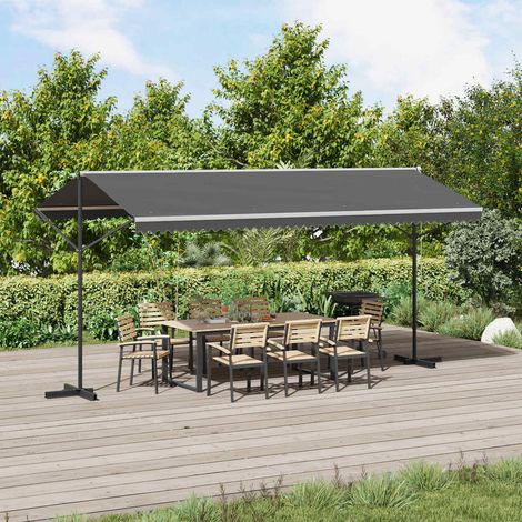 Toldo independiente Gris 5 x 3 m Poliéster