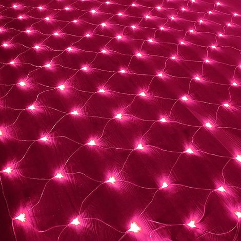 Filet lumineux 192LED, guirlande lumineuse étanche à piles, rideau de lumière maillé pour jardin extérieur intérieur Noël mariage fête décor mural (Multicolore, 3x2M) (1/5)