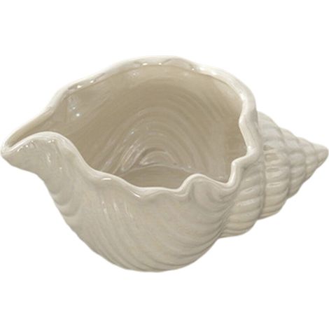 Plateau de coquillages en céramique blanche élégante,-Conque C