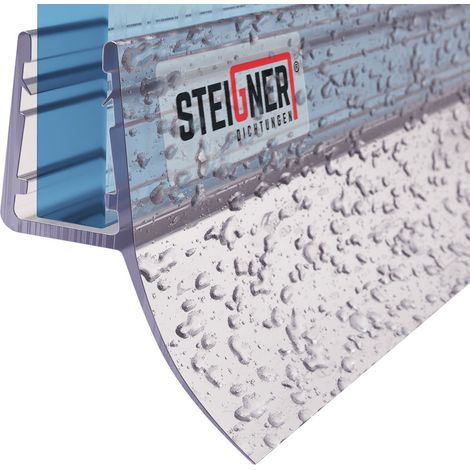 STEIGNER Duschdichtung UK12 Ersatzdichtung für Dusche Wasserabweiser, L, 110 cm, (Einzeldichtung), 6mm bis 8mm Glasstärke