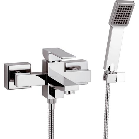 Rubinetto esterno per vasca con doccia duplex - serie qubika (1/2)