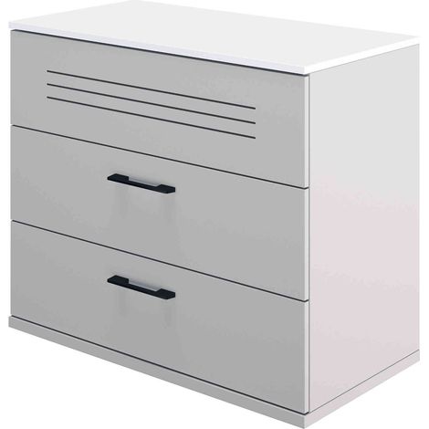 Commode en bois gris et blanc - CO5026 (1/3)