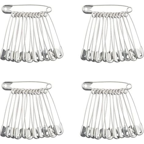Épingles de sûreté 28/32/38/45/55 mm, lot de 50, nickelées, pour vêtements, loisirs créatifs, couture, linge de maison, tissus, vêtements de bébé (38 mm). (1/5)
