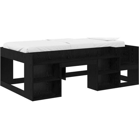 Cadre de lit coffre pour enfant, chêne noir, 90 x 190 cm (1/5)