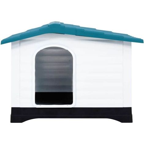 Panier pour chien bleu, dimensions : 90,5 x 68 x 66 cm, en polypropylène.