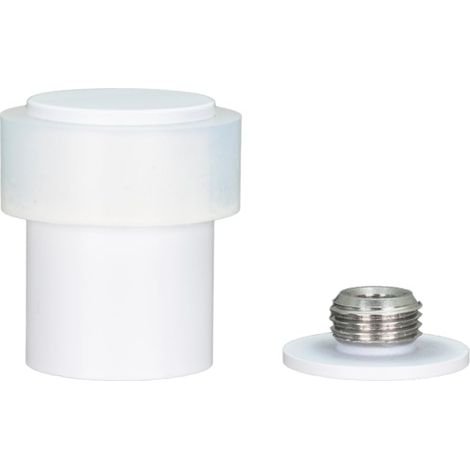 Butée de porte Acier inoxydable 24 x 35 mm Base filetée vissée Laqué blanc Comprend vis cheville de serrage Mod. I-199/24X35-BCBBL (1/5)