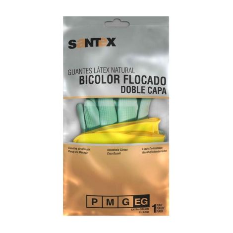 Santex guanti in lattice taglia xl - doppio strato - interno in cotone floccato - palmo e dita testurizzati - conforme (eu) 2016/425 - colore verde/giallo